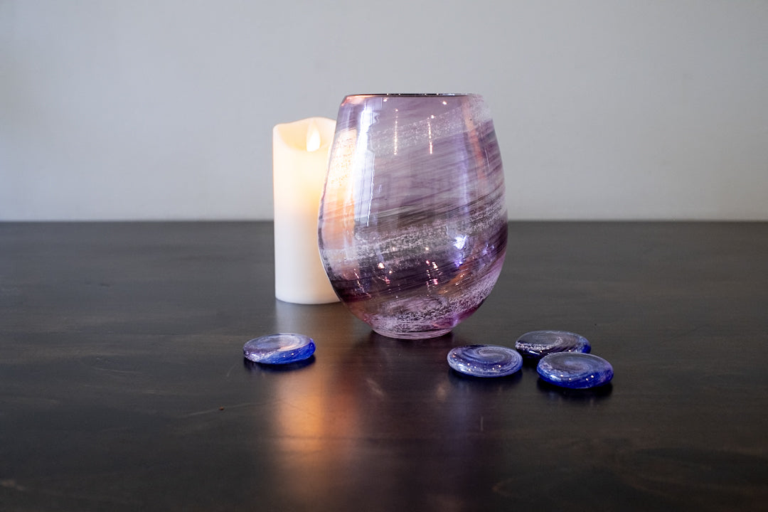 Hand Blown Cremation Glass Votive Holder