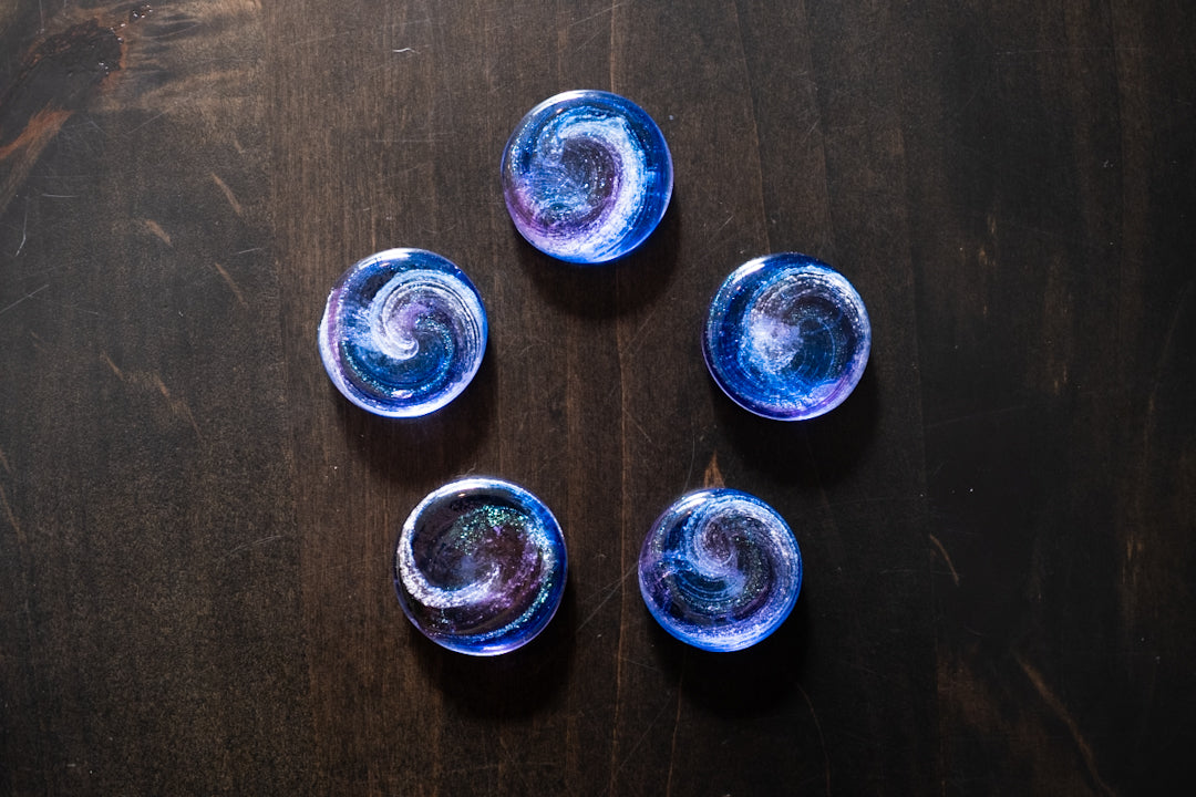 Hand Blown Glass Cremation Stones | Touchstones Ash Keepsakes - Set of 5